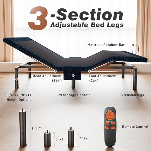 Patent King Adjustable Bed White Wireless Control, view 3