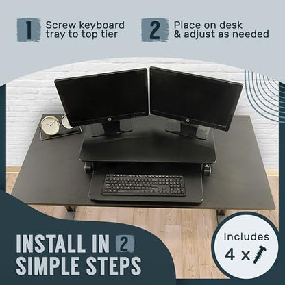 Black 32 in Standing Desk Converter, OF-S05-1, view 8