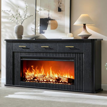 70" Fireplace TV Stand with 42" Electric Fireplace, view 2