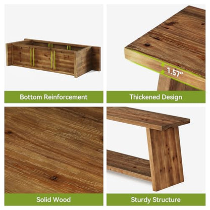 Solid Wood TV Stand, Farmhouse Media Console for 55/60/65 inch TV, view 7