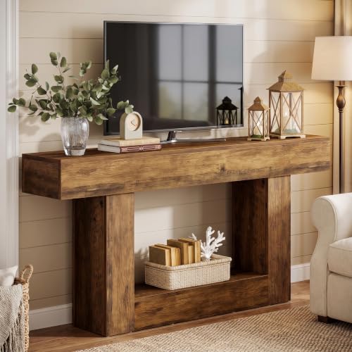 63" Farmhouse TV Stand for 65" TV, Two-Tone Media Console Table, view 6