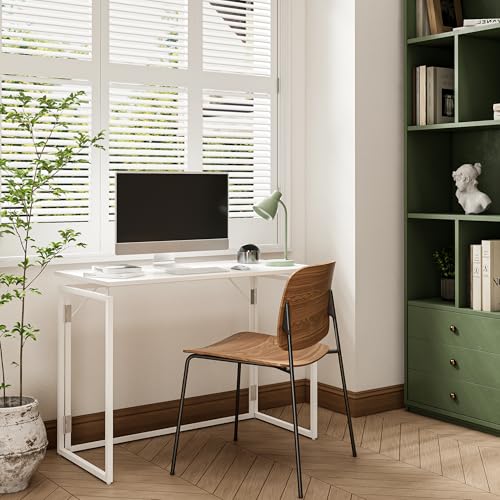 31.5" Folding Desk: No Assembly, Wood Top for Small Spaces, view 7