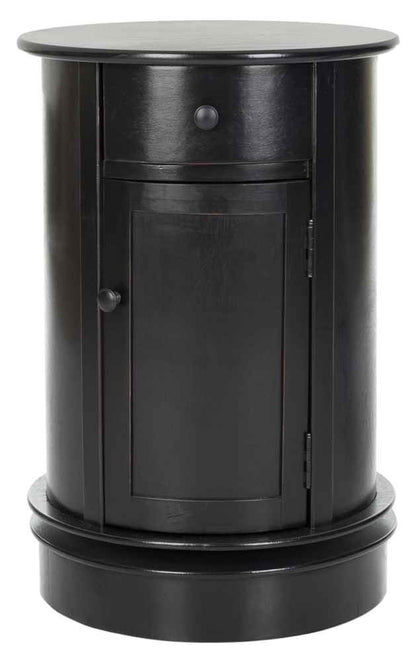 SAFAVIEH Furniture - Tabitha 1-Drawer Accent Table - Distressed Black - Solid Wood - Farmhouse Storage Design - Ideal for Living Room, Entryway, 17.7"W x 17.7"D x 26"H - Fully Assembled (AMH5712B)