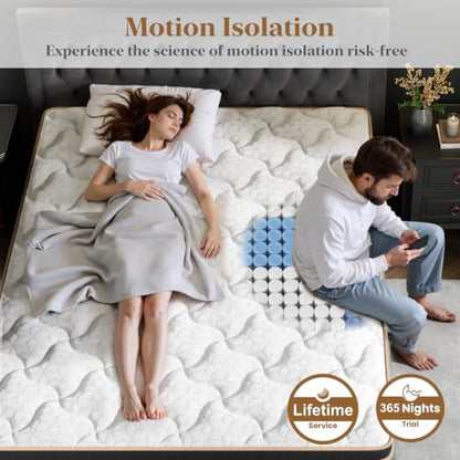 Full Mattress 12 Inch, Cooling Hybrid Bed Mattress in a Box, CertiPUR-US, view 6