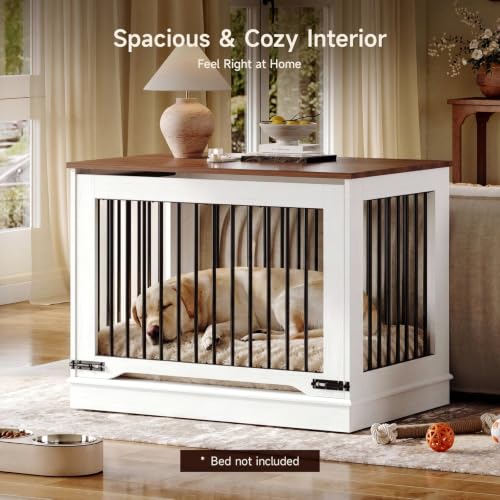 37 Inch Flip-Up Door Dog Crate Furniture for Large Dogs, view 4