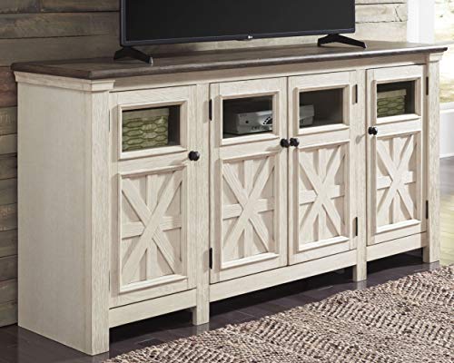 Signature Design by Ashley TV Stand, 74" Farmhouse, White/Weathered Gray, view 3