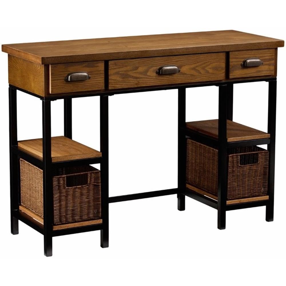 SEI Furniture Mirada Writing Desk in Weathered Gray and Matte Black