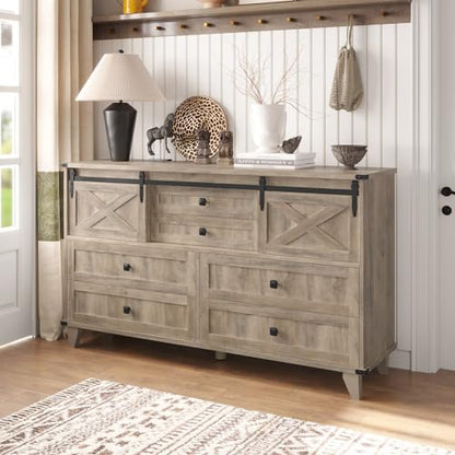 Farmhouse 6 Drawer Dresser for Bedroom, view 7