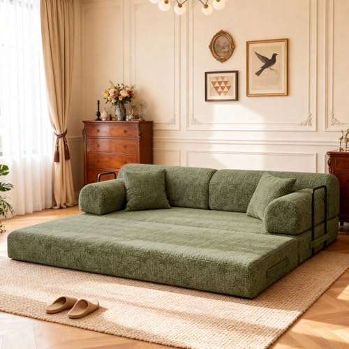 78-Inch Oversized Loveseat Boneless Foam Couch Convertible Mattress Sleeper Bed, view 6