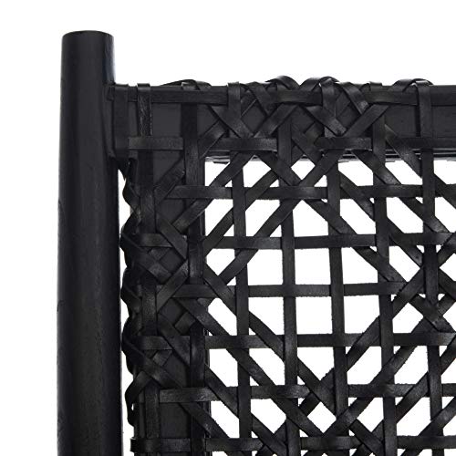 Safavieh Home Bandelier Black and Black Leather Weave Accent Chair