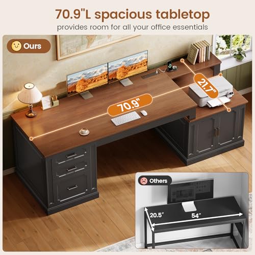 Farmhouse 70.9" Executive Desk, view 7
