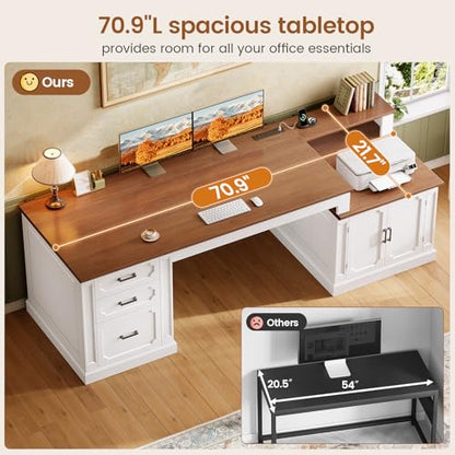 Farmhouse 70.9" Executive Desk, view 7