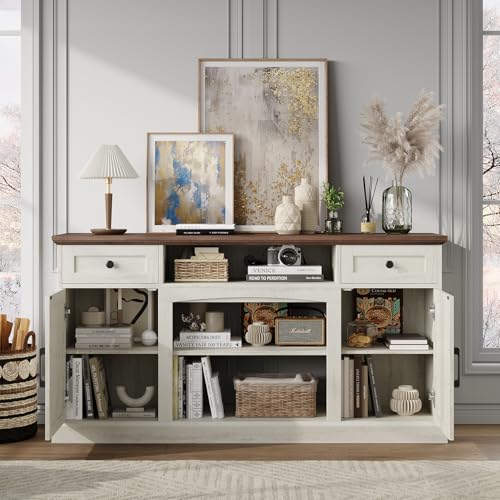 Farmhouse Fireplace TV Stand, TV Table with 23" Electric Fireplace, view 7
