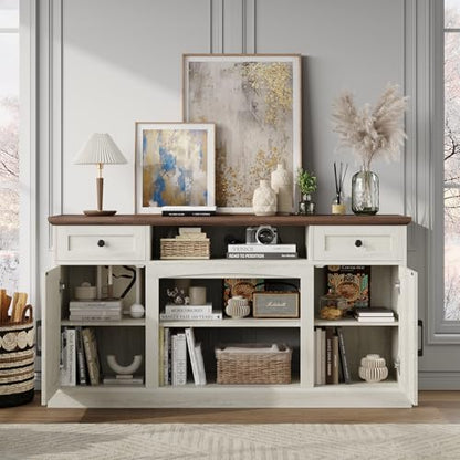 Farmhouse Fireplace TV Stand, TV Table with 23" Electric Fireplace, view 7