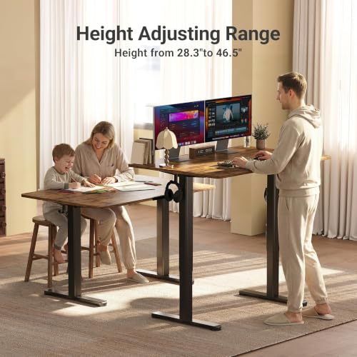 Electric Height Adjustable Standing Desk, 48x24 Inch, Rustic Brown, view 7