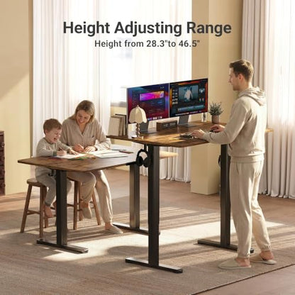Electric Height Adjustable Standing Desk, 48x24 Inch, Rustic Brown, view 7