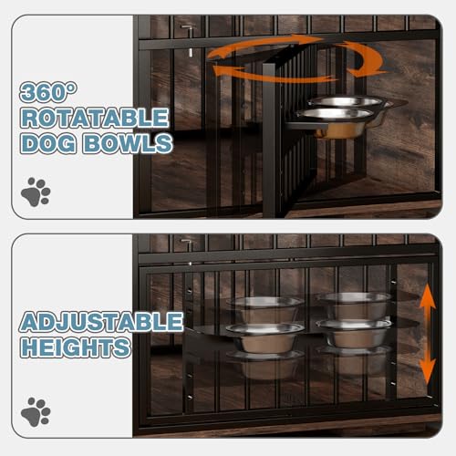 86.6" Double Dog Crate Furniture for 2 Dogs, view 4