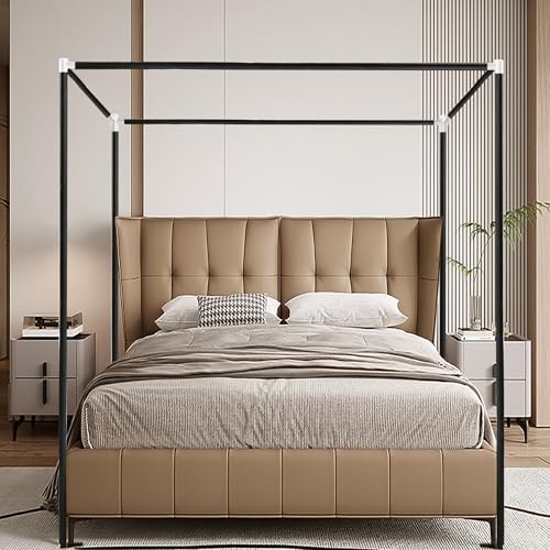 Jondow Stainless Steel Canopy Bed Frame Queen Size, view 4