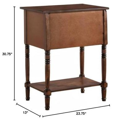 Kendra Entryway Hall Table 23.75" - 3 Storage Drawers, Traditional Console with Shelf for Decor, Office & Hallway Organizer, No Tools Assembly, Solid Wood Legs, Dark Oak