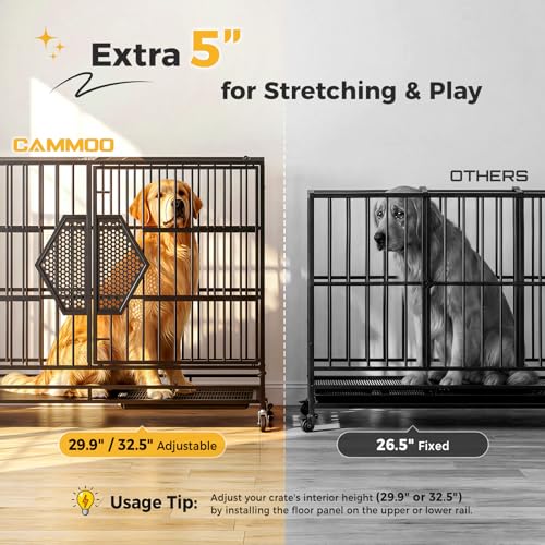 48'' Heavy Duty Dog Crates for Large Dogs, Dog Kennel Indoor, view 6