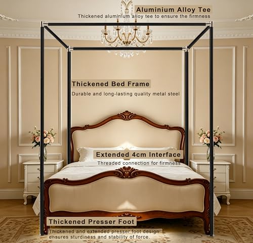 Stainless Steel Canopy Bed Frame Queen Size, view 4