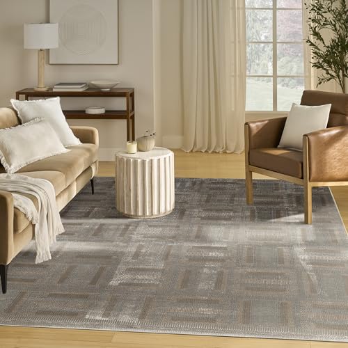 Home Nordic Grey Multicolor 8' x 10' Scandinavian Area Rug - Easy Clean, Non Shedding, Bed Room, Living Room, Dining Room, Kitchen (8' x 10')