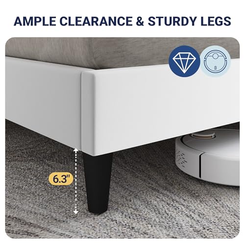 Full Size Bed Frame with Storage Headboard & Smart Charging Station, view 6