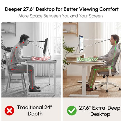 55''*28''Standing Desk with Drawers&Cable Management, Maple, view 7