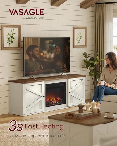 Fireplace TV Stand, Farmhouse Entertainment Center for 80'' TV, view 4