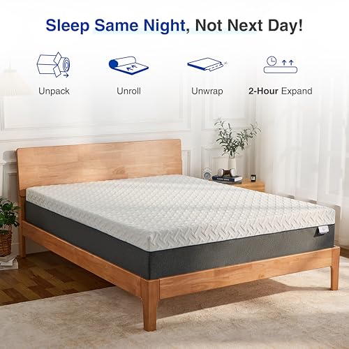 12 Inch King Size Mattress,Green Tea Gel Memory Foam,Medium Firm, view 7