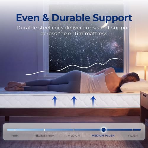 Full Size 8 Inch Cool Hybrid Mattress, Innerspring Coil Support, view 5