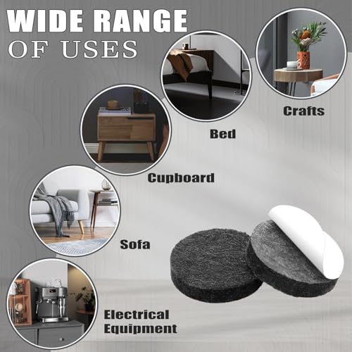 Felt Furniture Pads -182 Pcs Premium Felt Pads for Chair Legs Furniture, Floor Protectors for Hardwood Floors, Black