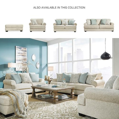 Signature Design by Ashley Monaghan 44" Rectangular Ottoman, No Assembly Required, Upholstered Chenille Fabric Footrest, Casual Living Room Coffee Table Accent, Sandstone Beige