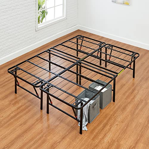 Foldable Metal Platform Bed Frame with Storage Space, Sturdy Steel, view 3