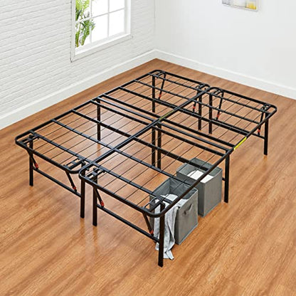 Bed Frame with Storage, Foldable Metal Platform, Sturdy Steel, view 3