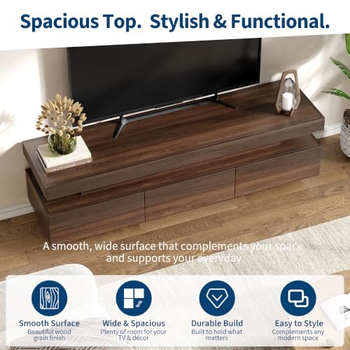 60" TV Stand for 65 Inch TV with Storage Drawer & Open Shelves, view 8
