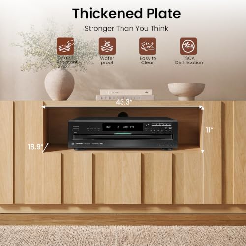 78.7-Inch Fluted TV Stand with Storage for 80-Inch TVs, Natural, view 6