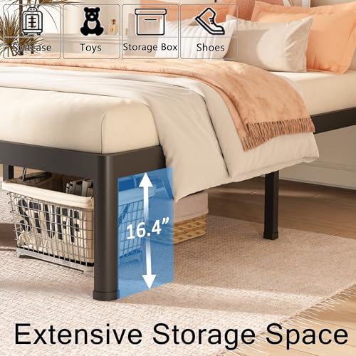 Queen Bed Frame with Round Corner Edge Legs 18 inch High 3500 lbs Heavy Duty, view 6