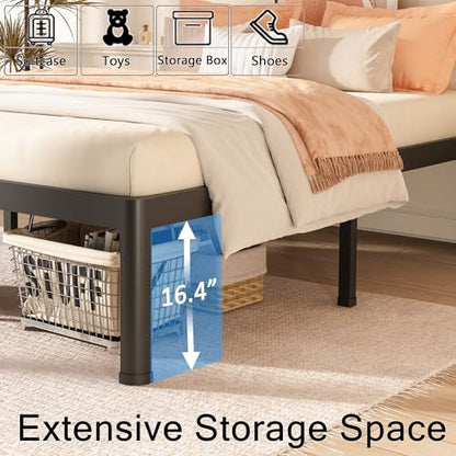Queen Bed Frame with Round Corner Edge Legs 18 inch High 3500 lbs Heavy Duty, view 6