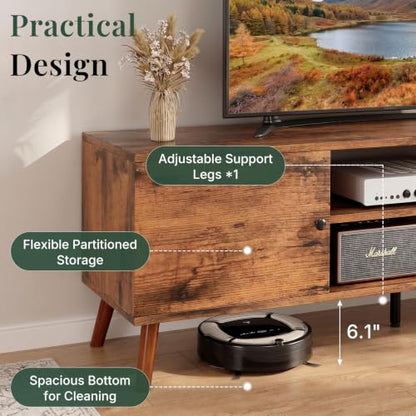 TV Stand for 55 60 inch TV, Modern Mid Century Entertainment Center with Storage, view 7