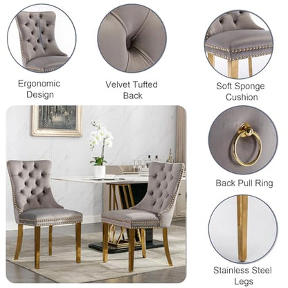 Glass Dining Table Set for 4, Modern 36" Round Kitchen Table with 4 Velvet Dining Chairs and Golden Cross Metal Legs, Modern Circle Dinner Table Set, 5 Piece Dining Set for Kitchen