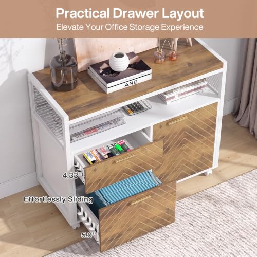63" Executive Desk with Drawer Cabinet, L-Shaped Desk, Walnut, view 5