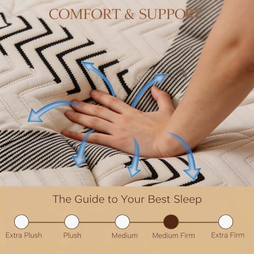 Full Size Mattress 12 Inch Full Mattress Hybrid with Memory Foam and Pocket Springs for Motion Isolation Breathable and Cooling Comfort Medium Firm Support Fiberglass Free