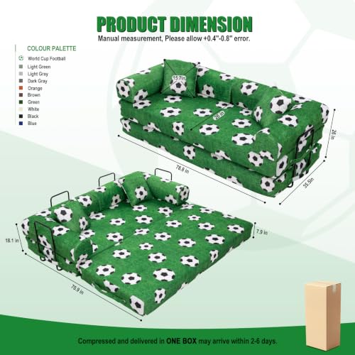 5-in-1 Convertible Sofa Bed 79" Boneless Couch Loveseat for Small Space, view 3