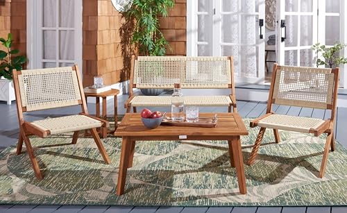 Natural Wood Sofa Set with Rope Accent, view 3