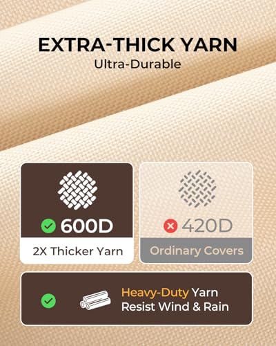 Patio Furniture Cover Set, 4 Piece Outdoor Furniture Cover Waterproof, 600D Heavy Duty Lawn Patio Set Covers