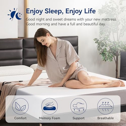 Breathable Memory Foam Mattress, Soft Plush Feel, 10 Inch, King, P22MD-10K, view 7