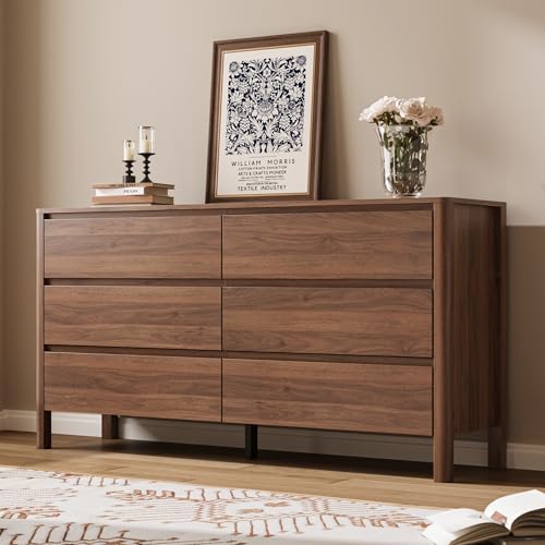 Walnut 3-Piece Bedroom Set, 6-Drawer Dresser & 2-Drawer Nightstands, view 4