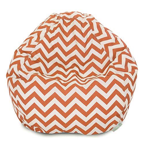 Goods Classic Bean Bag Chair - Chevron Giant Classic Bean Bags for Small Adults and Kids (28 x 28 x 22 Inches) (Burnt Orange