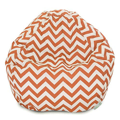 Goods Classic Bean Bag Chair - Chevron Giant Classic Bean Bags for Small Adults and Kids (28 x 28 x 22 Inches) (Burnt Orange
